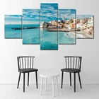 Настенные художественные картины, HD принты, холст, 5 шт., широкая картина с морским пейзажем, плакаты и принты для гостиной, домашний декор, рамки