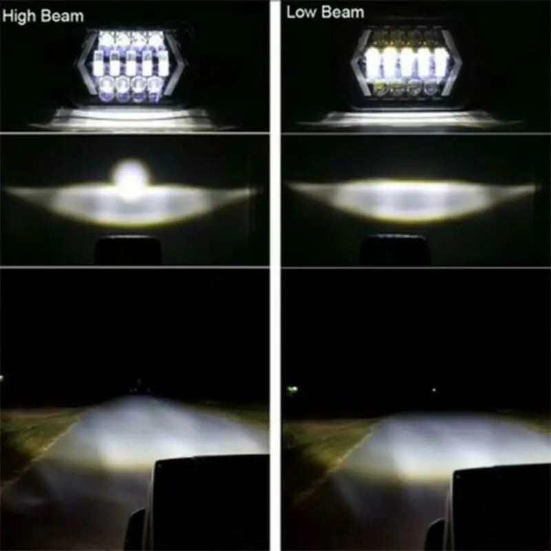 

1* LED Headlight 300W Square 8-Beads Waterproof 12-24V 6000K Brand New