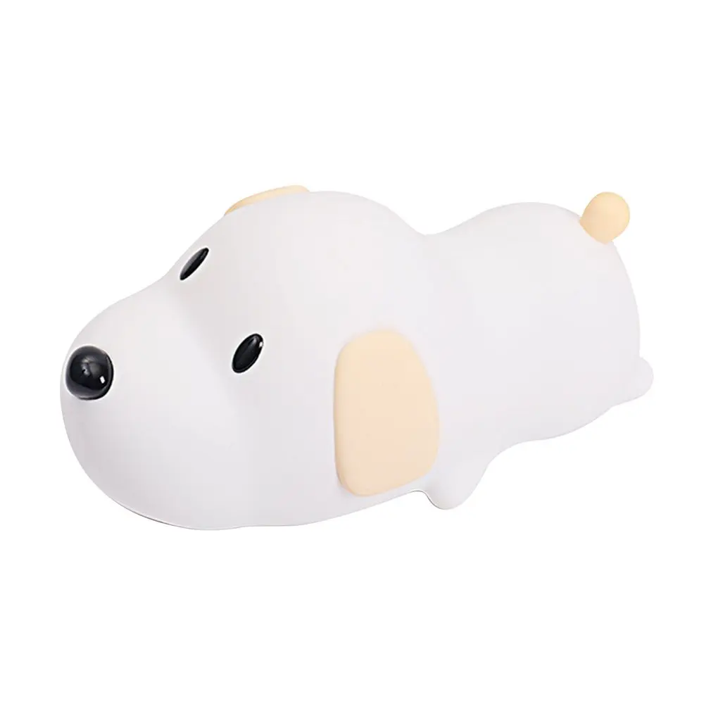 

Silicone Dog LED Night Light Touch Sensor Dimmable Timer USB Rechargeable Bedside Kids Light Lamp For Children Infant Gift
