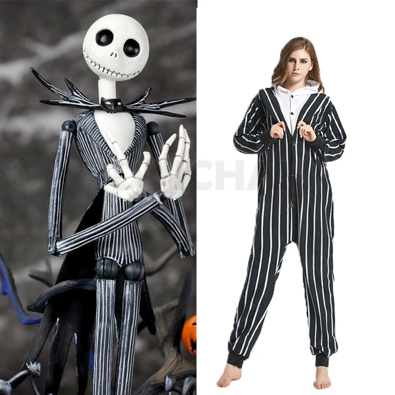2020 Пижама-кигуруми из флиса для взрослых Кошмар перед Рождеством Джек Пижама