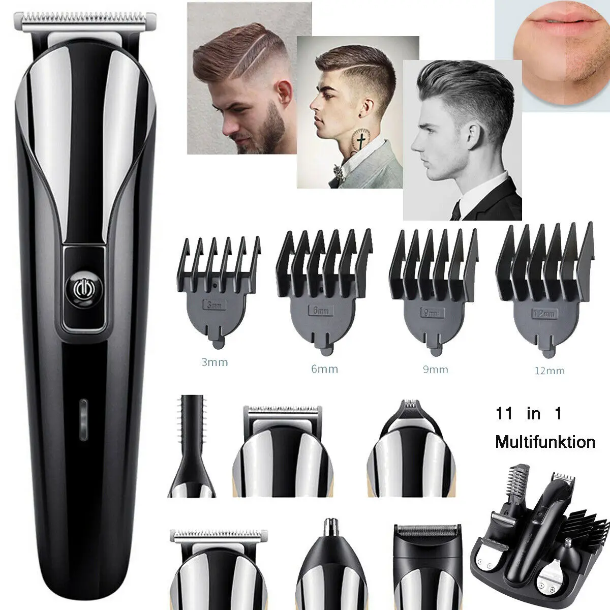 

Профессиональный триммер для волос 11 в 1, многофункциональная машинка для стрижки волос, Беспроводная Бритва, триммер, электрический тримме...