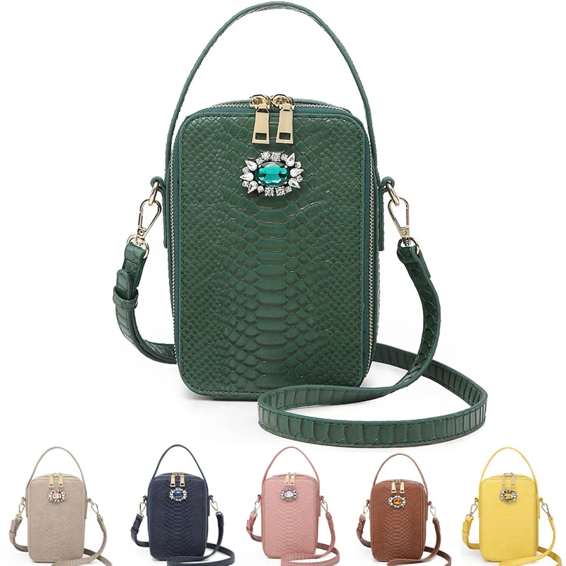 Модная женская сумочка с кристаллами в Бахрейне Кожаный клатч узором питона