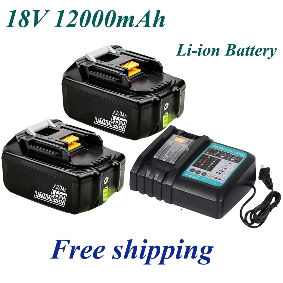 

Latest Upgraded BL1860 Rechargeable Battery 18 V 12000mAh Lithium Ion for Makita Batter 18v BL1840 BL1850 BL1830 BL1860B LXT400