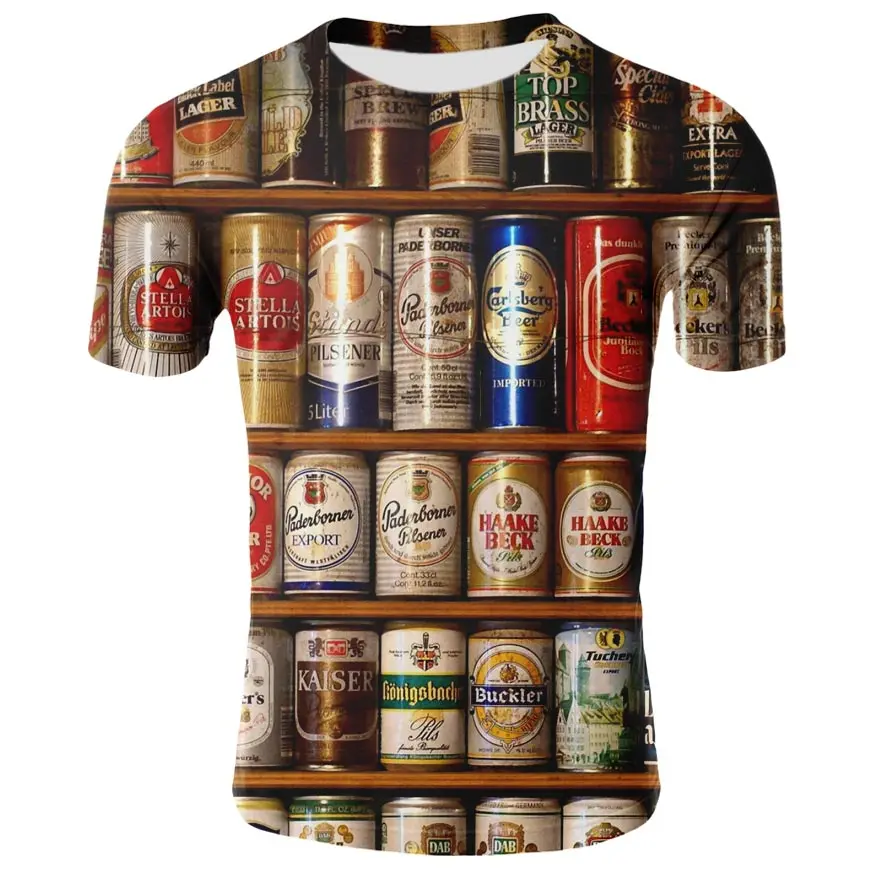 

2021 Hot Sale Beer 3D Printed Funny T Shirt Summer Fashion Casual Men T-shirt Unisex Hip Hop Harajuku Streetwear Tee Tops