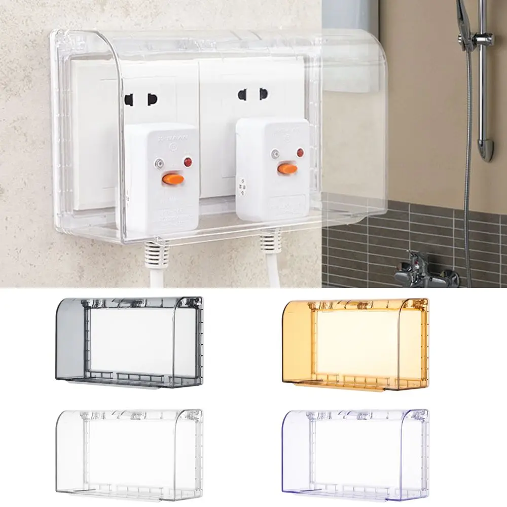 

Transparent Heightened 86 type Splash Box Switch protection box Double Sockets Socket Protector Electric Plug Cover
