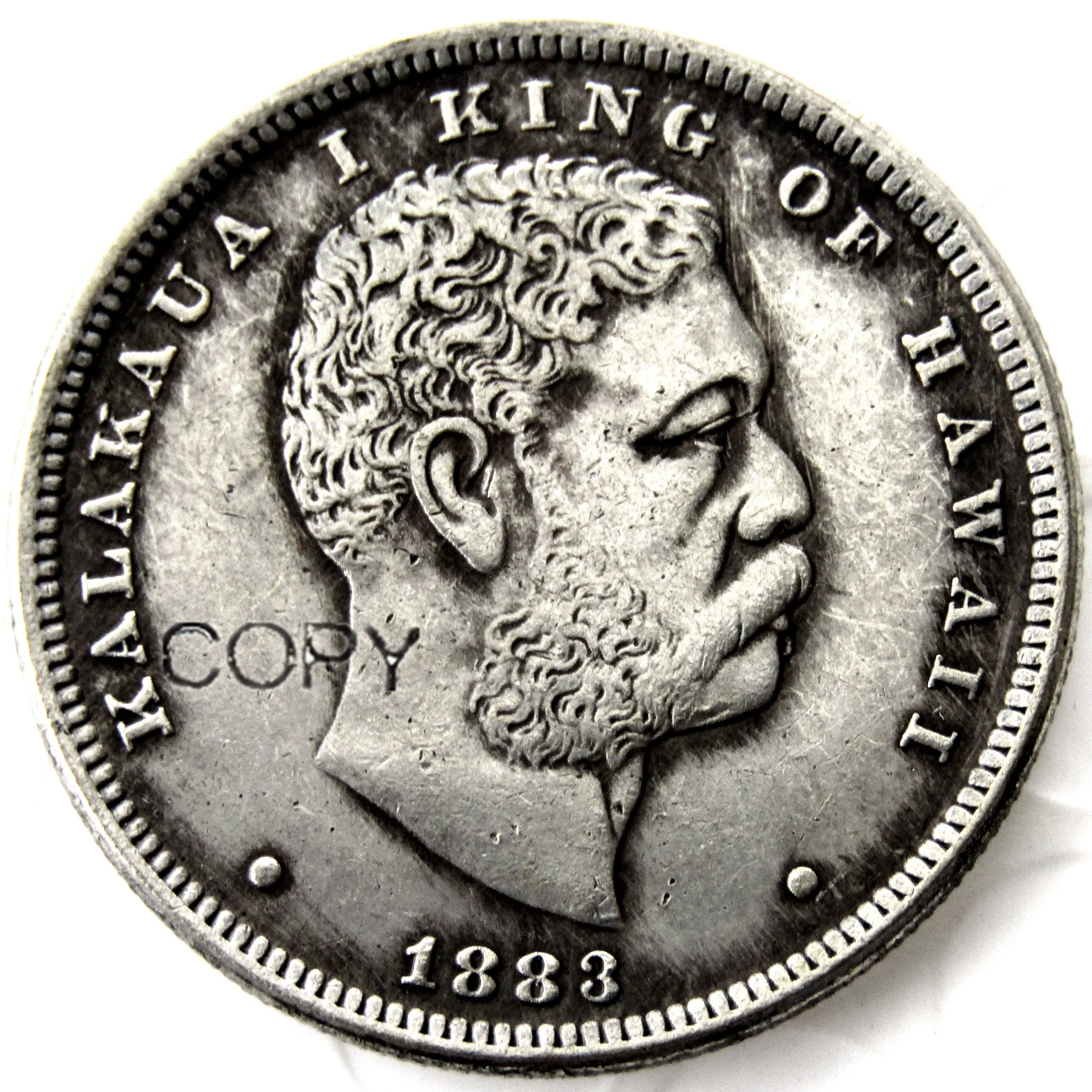 

Копия посеребренной монеты в виде полудоллара, США 1883, 1/2D, Гавайи