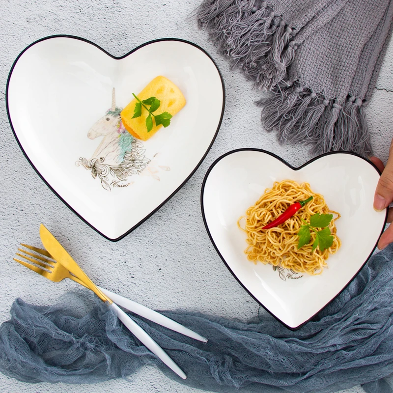 Посуда в форме сердца из Северной Европы керамическая тарелка для посуды