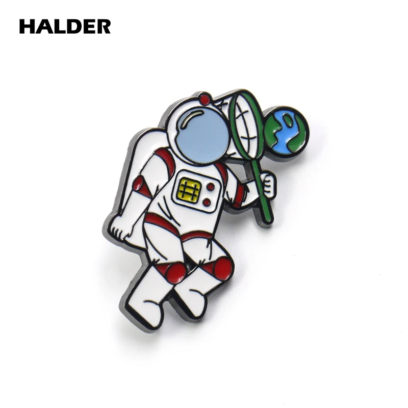 BR0007 HALDER, Мультяшные модные ювелирные изделия, Вселенная, астронавт, космический корабль, планеты, ракета, броши, космос, булавки, Нагрудный значок, одежда
