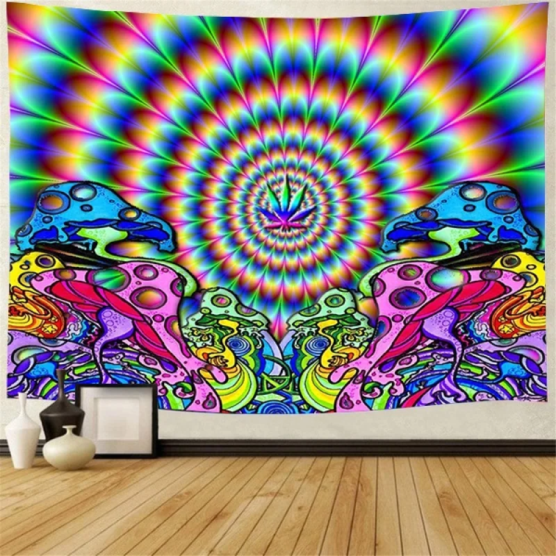 Сказочный лесной гобелен с изображением гриба настенный художественный принт