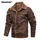 Мужская байкерская куртка Mountainskin, замшевая ветрозащитная куртка с меховым отворотом, на флисе, теплая, зимняя, SA883