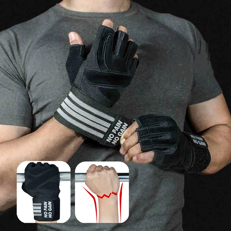 

Weightlifting Gloves with Wrist Support for Heavy Exercise Body Building Gym Training Fitness Handschuhe Workout Crossfit Gloves