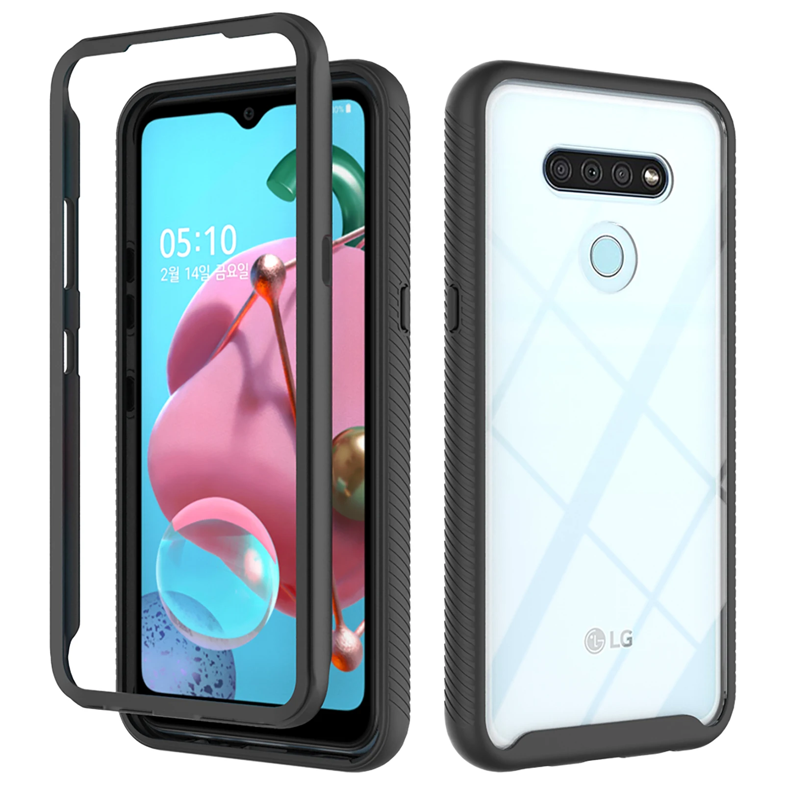 

Shockproof Armor Phone Cover For LG K51 LG Q51 Slim Case with Front Frame