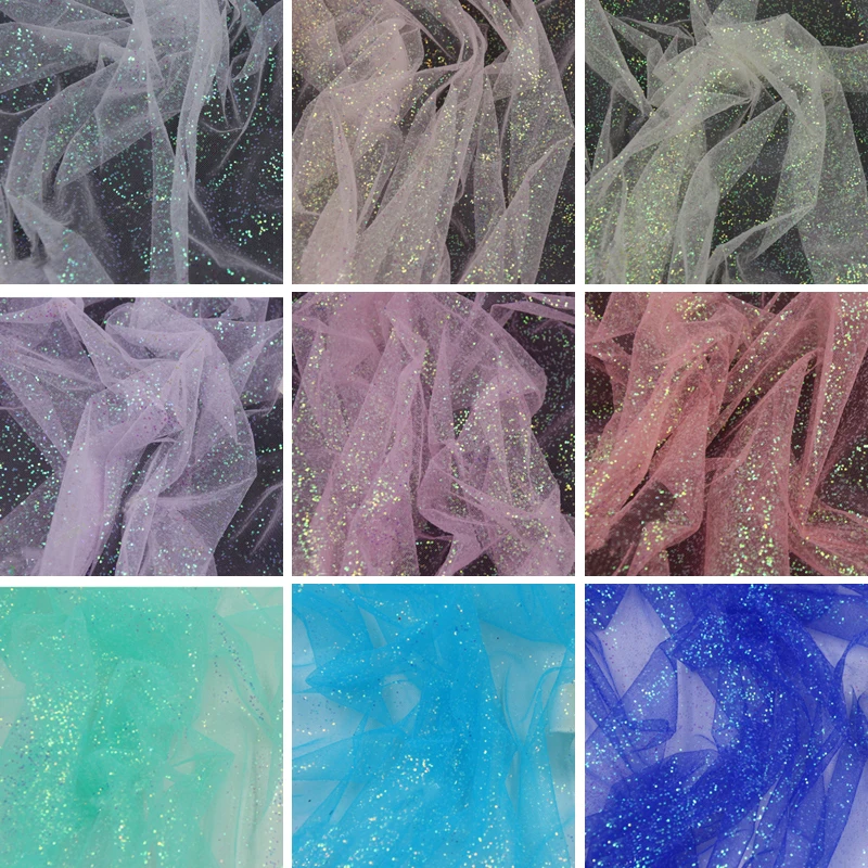 Блестящая многоцветная ткань тюль сетка из органзы для сада свадьбы вечеринки