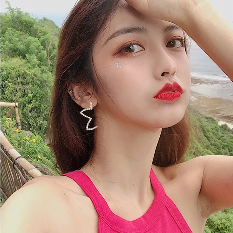 New Style Left And Right Five-Pointed Star Earrings Temperament Female Geometric Simple Short Girlfriend Gift | Украшения и