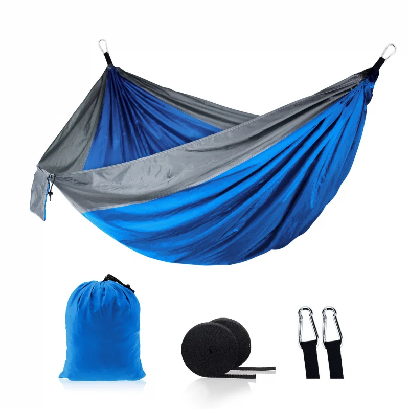 

Ultralight Outdoor Camping nylon Hammock Sleep Swing Tree Bed Garden Backyard Furniture Hanging Double Hammock Chair Hangmat