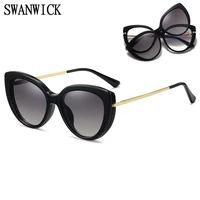 swanwick cat eye sunglasses cilp on magnetic women polarized lens anti blue light glasses optical frames clear lenses pink black