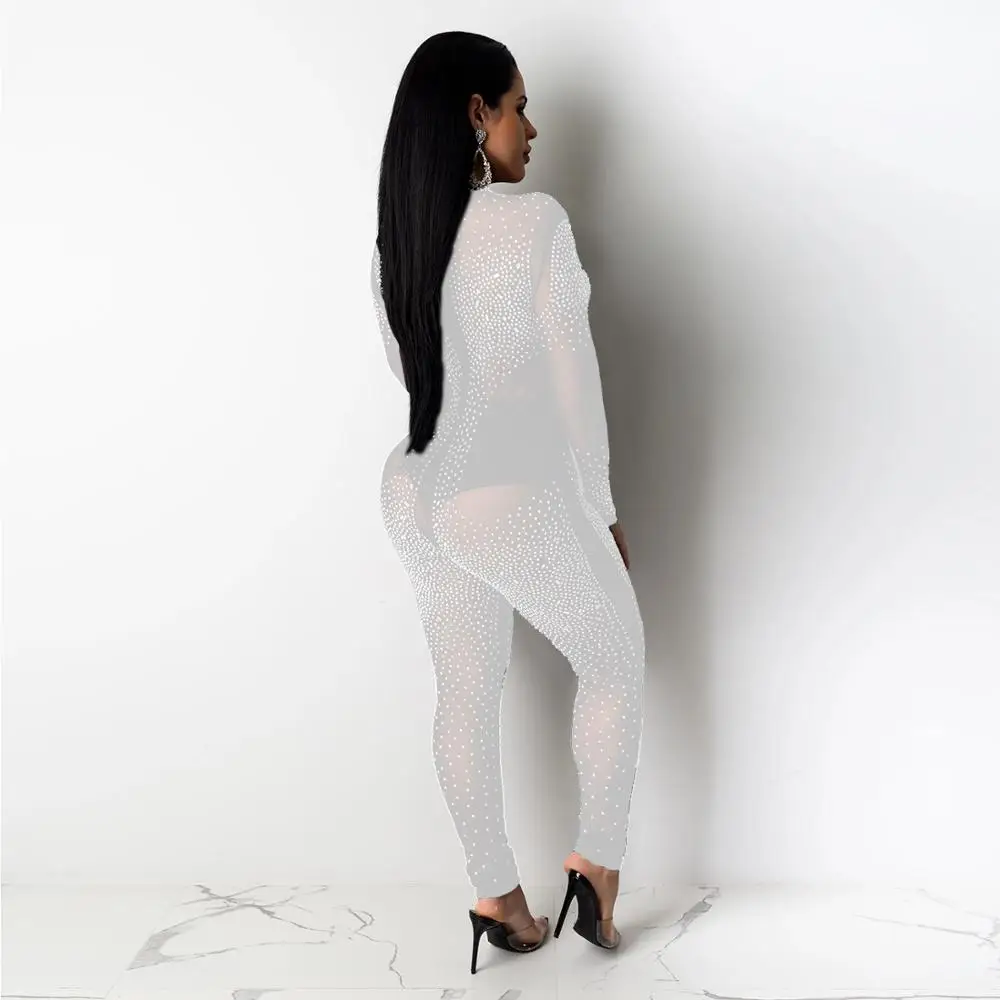 Соблазнительные стразы комплект в сеточку Для женщин перспектива с длинным