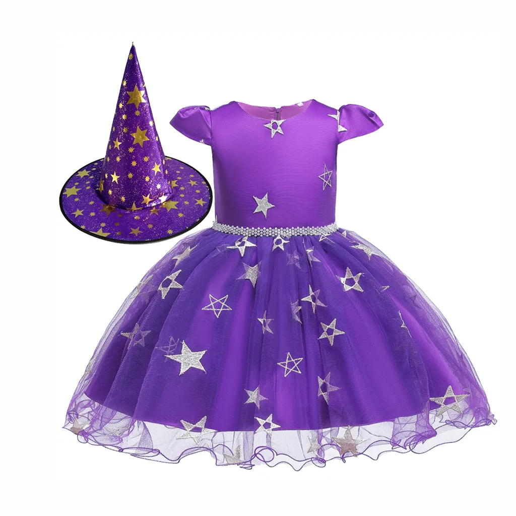 TELOTUNY платье принцессы с цветочным принтом и звездами для маленьких девочек на