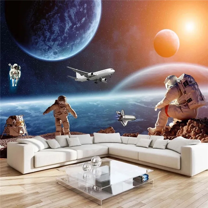 

beibehang Custom Star Astronaut Photo Wall Papers Home Decor Wallpapers for Living Room Wallpaper Boy's room photo Mural Walls