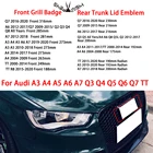 Для A3 A4 A5 A6 A7 Q3 Q4 Q5 Q6 Q7 TT глянцевый черный 4 кольца Автомобильный капот Передняя крышка гриль и задний багажник эмблема логотип значок