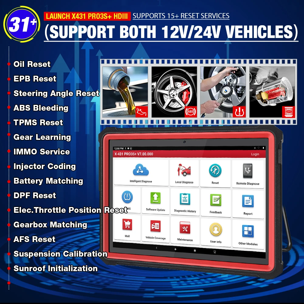 Диагностический прибор LAUNCH X431 PRO3S + HDIII obd2 сканер кодов для автомобилей и