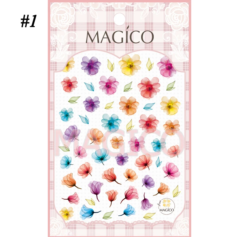 1 лист NailMAD мраморные цветы наклейки для дизайна ногтей ультратонкие 3D цветочный