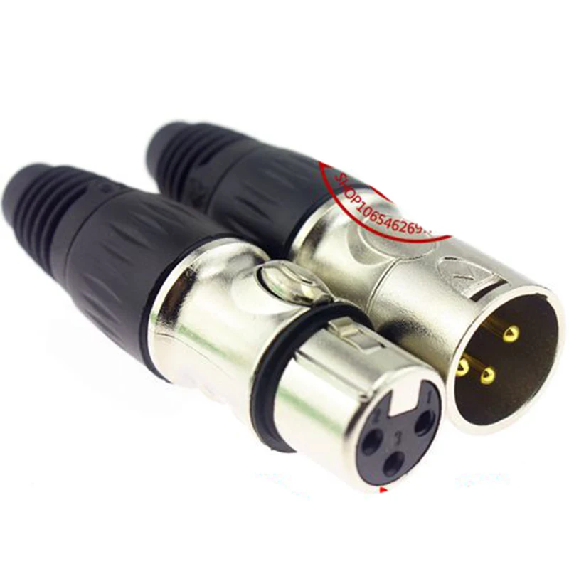 

10Pairs Black 3Pin Xlr Audio Connector Cannon Mic Microphone To Jack 3 Pin Xlr Balance Plug Male/Female Xlr Connector Adapter