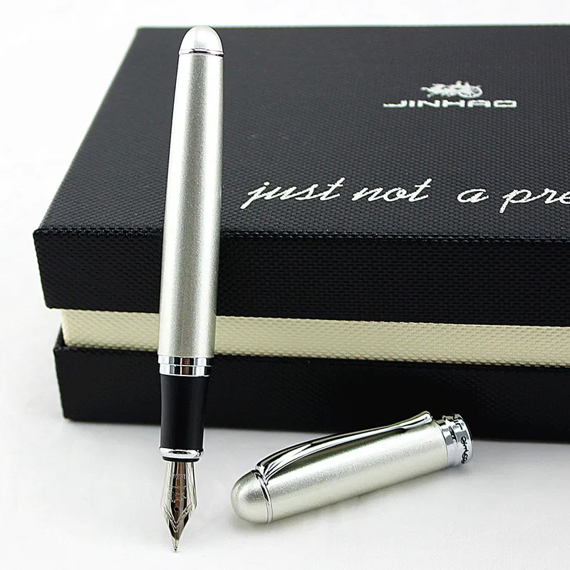 Jinhao X750 металлическая перьевая ручка золотого цвета 0,5 мм блестящая платиновая сталь школьные офисные бизнес чернила для письма ручки подарок канцелярские принадлежности