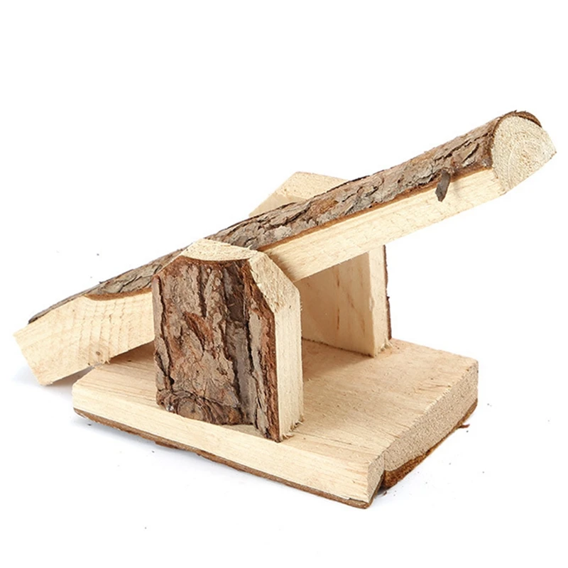 

New Hamste Wood Seesaw Non-Slip Molar Wood Sports Exercise Toy Chinchillas Guinea Pet Funny Playing Supplies