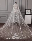 Новая белаяLvory свадебная фата с длинными кружевными краями, Цветочная Роскошная Фата невесты с гребнем, 35 метра, под заказ