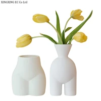 creative abstract art human body vase home decoration accessories white ceramic flower pot handicraft simple flower arrangement