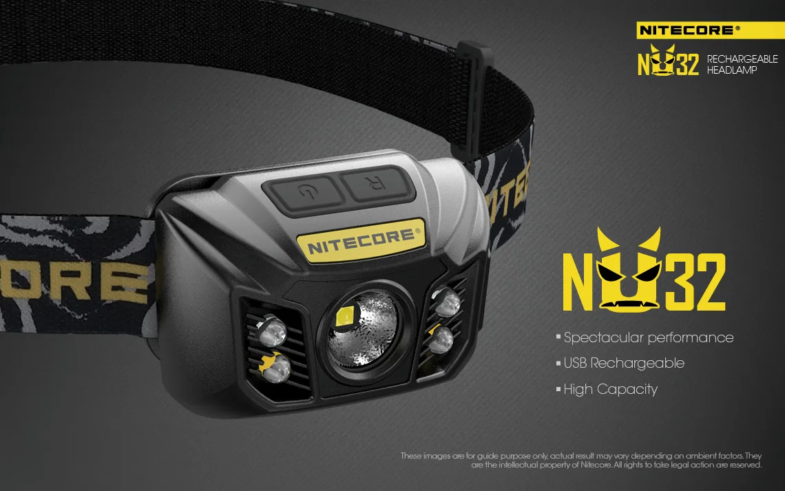 Nitecore NU32 CREE XP-G3 S3 светодиодный 550 люмен высокопроизводительный перезаряжаемый налобный фонарь встроенный литий-ионный аккумулятор