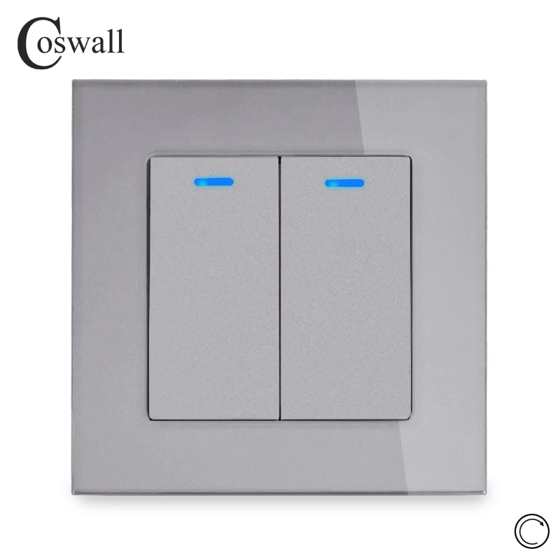 Стеклянная панель Coswall 1/2/3/4 клавиши 1 канал импульсный переключатель сброса