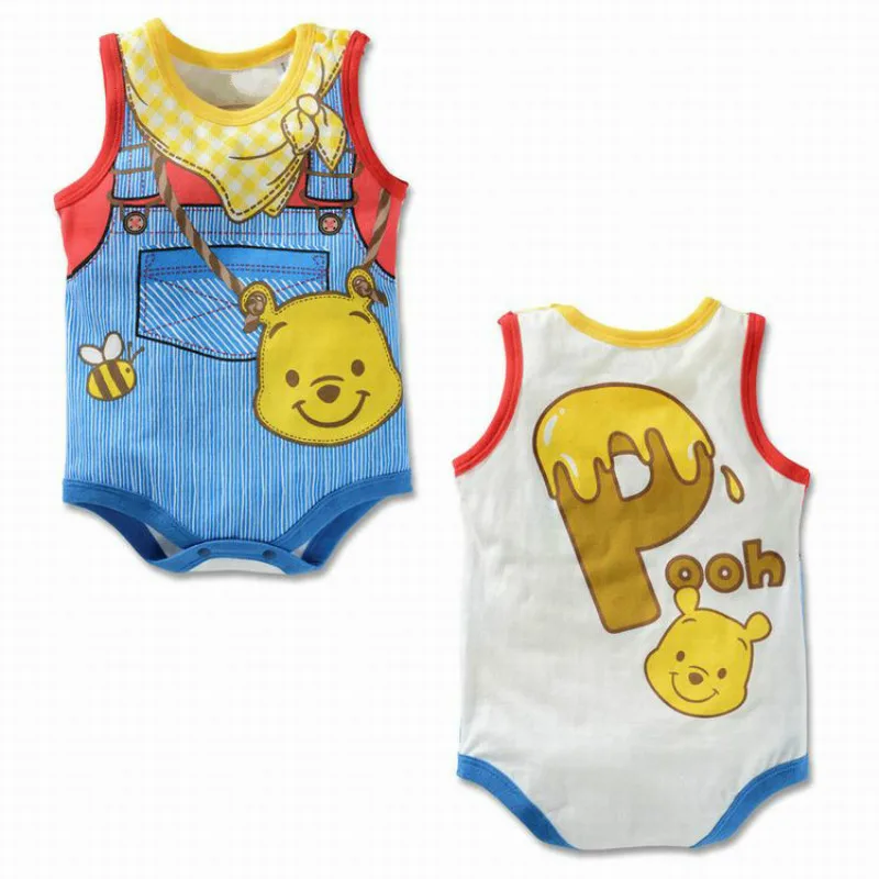 Новые летние детские комбинезоны для мальчиков без рукавов с мультяшным Микки и