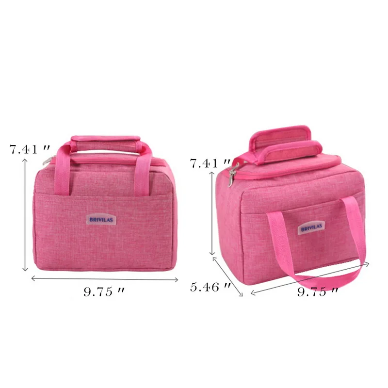 

Fresh Cooler Lunch Bags Waterproof Nylon Portable Zipper Thermal Oxford Lunch Bags Women Convenient Lunch Box Tote Food BagS