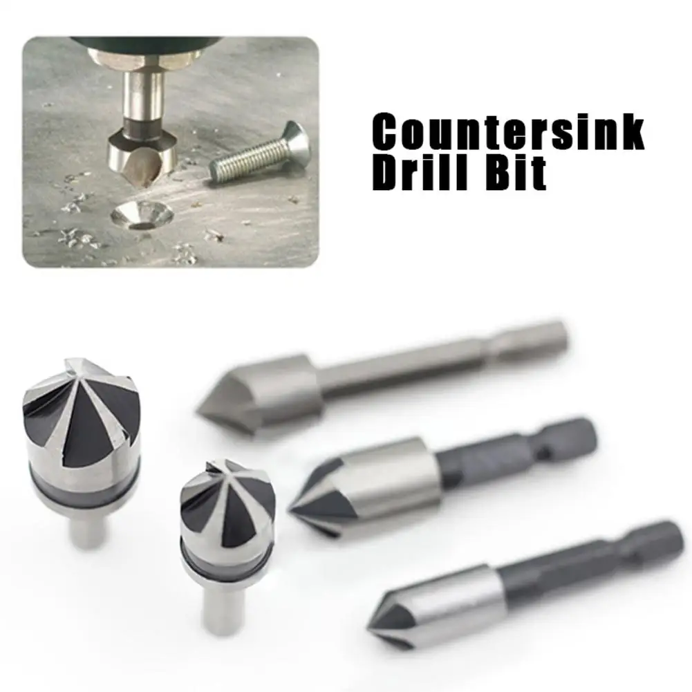 

5 PCS Countersink Drill Bit Set Reamer Woodworking Chamfer Drill Counterbore Pliot Hole Cutter Screw Hole Drill