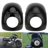 motorcycle black outlaw club bike sport headlight fairing windshield for harley sportster xl 883 1200 dyna fxr fxd touring glide