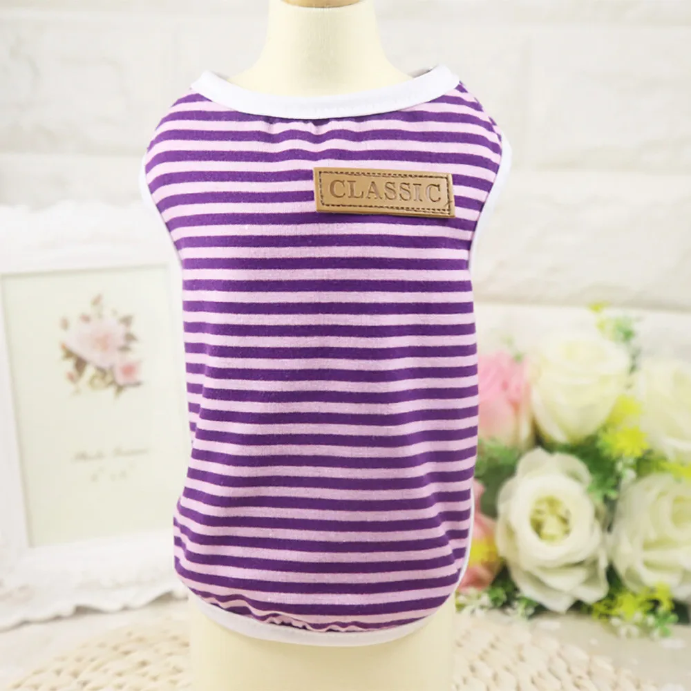 Классический жилет для питомца собак щенков футболка собачья одежда в полоску