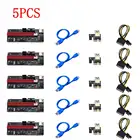 5 шт. PCI-E pcie Riser 009 Express 1X 4x 8x 16x расширитель PCI E USB Riser 009S GPU Dual 6Pin карта адаптера SATA 15pin для майнера BTC