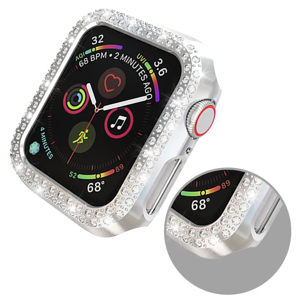 Case for Apple watch series 5 4 44mm 40mm Accessories cover Bumper Double Diamond Protector case iWatch 3 42mm 38 mm | Электроника