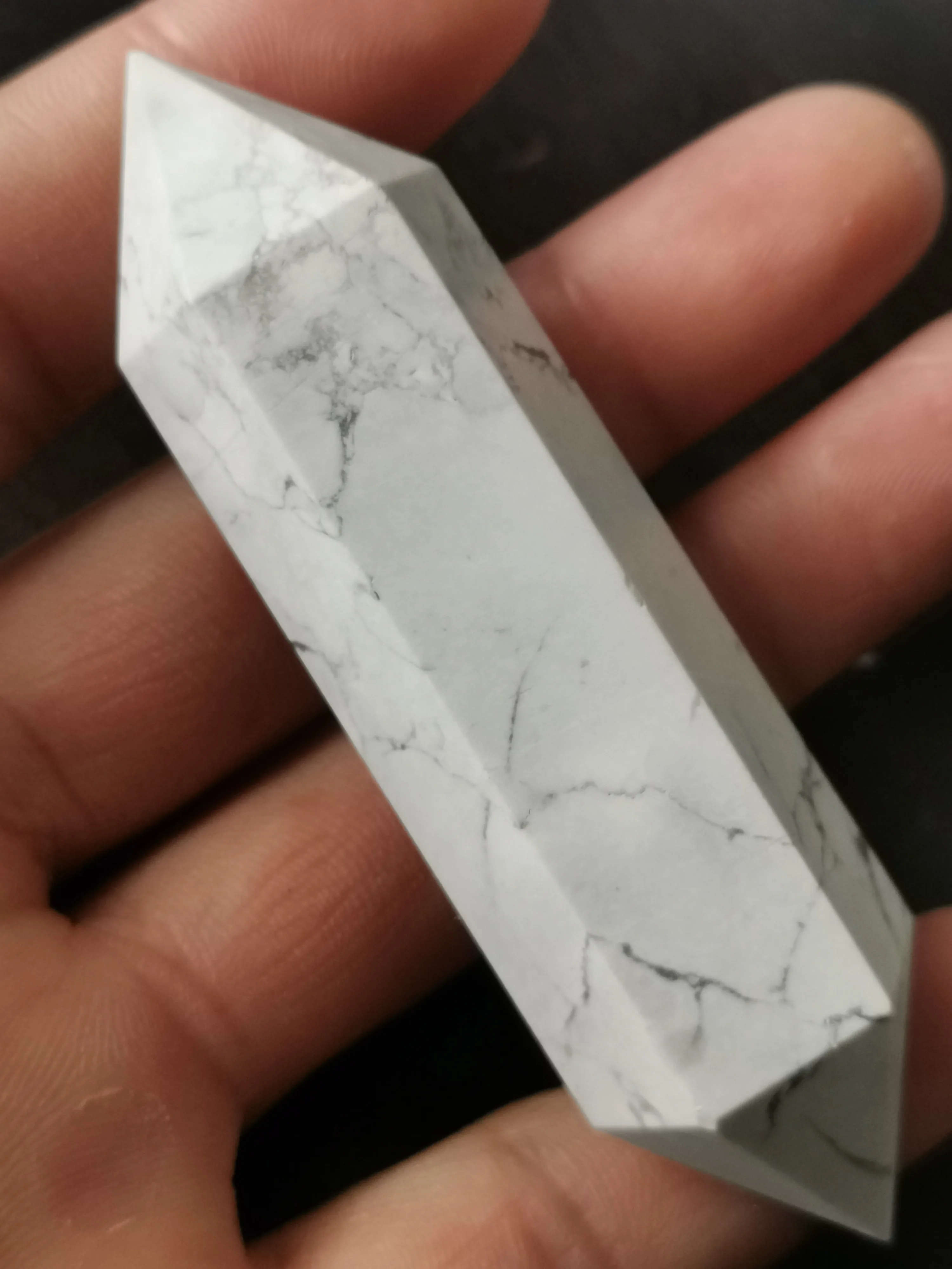 

Natural White Pine Stone Obelisk Magic Wand Reiki Healing
