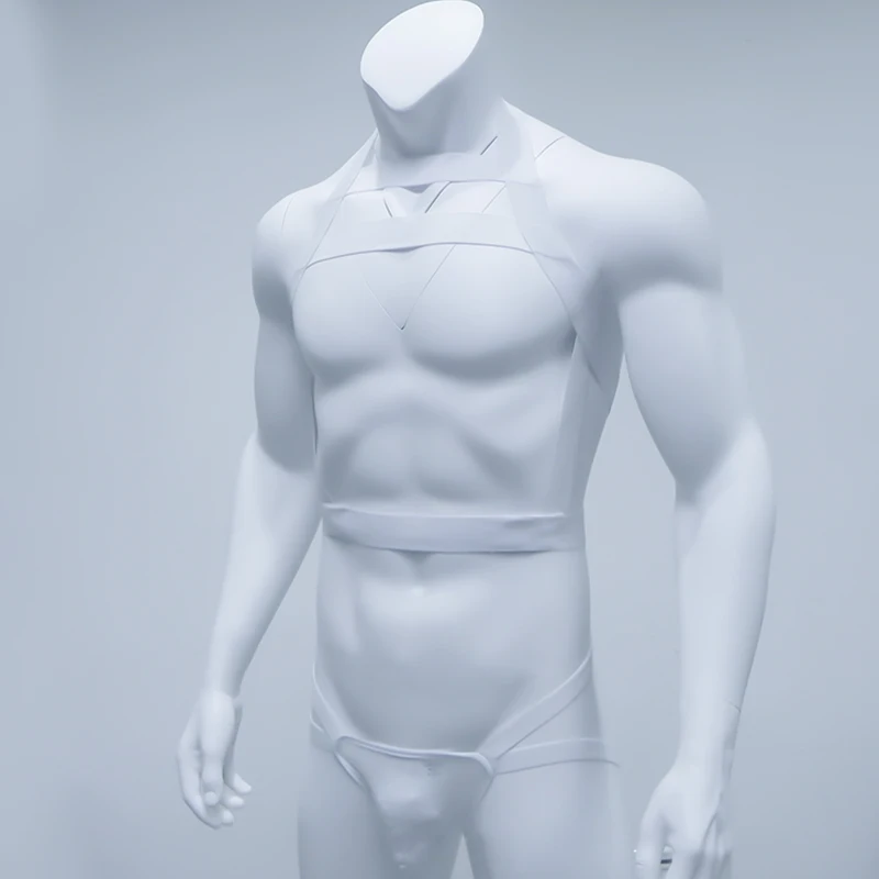 Лидер продаж мужской костюм с лямкой на шее бондаж для взрослых эластичный