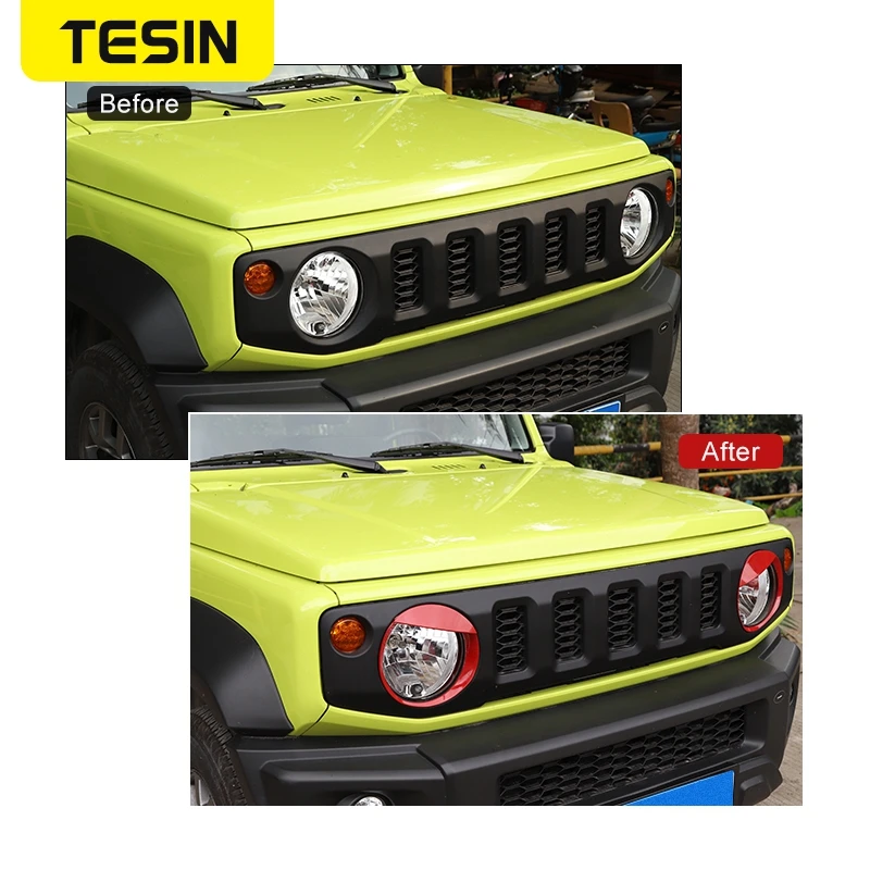 Наружная наклейка TESIN для Suzuki Jimny декоративная крышка передней фары автомобиля