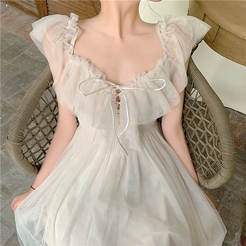 

Women dress Actual Photo Of Long Sling Dress With Lace Sunscreen In Soft Yarn In Summer Of Piece Set Women Sleeveless Dress