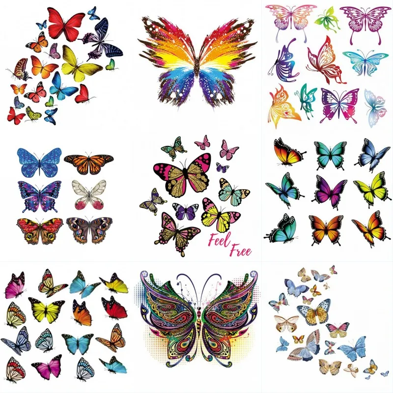 Красочные термонаклейки с изображением бабочек животных для самостоятельного