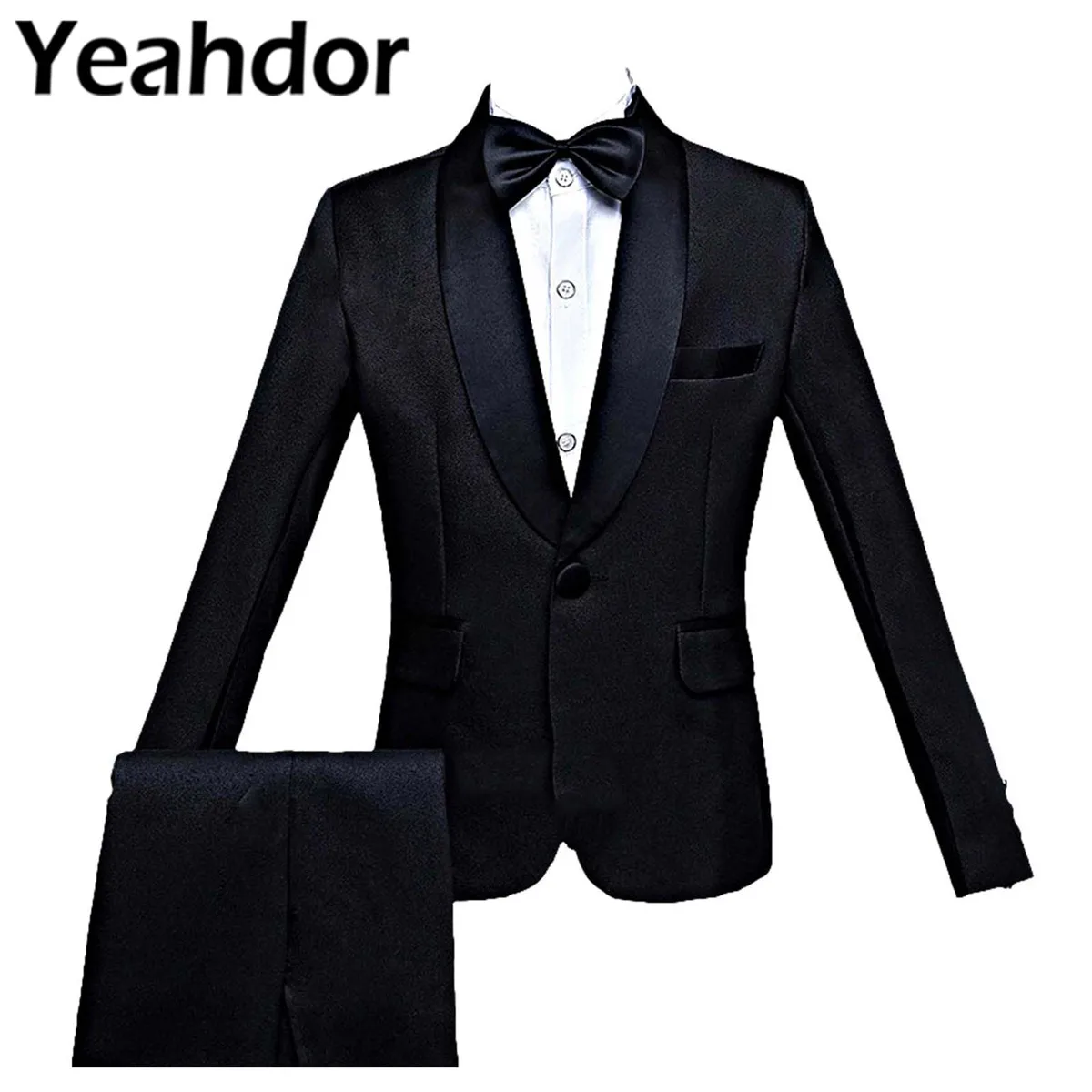 

Children Formal Suit Flower Boys Handsome Wedding Party Dress Suits Tuxedos Kids Boys School Uniform Piano Performance Costumes