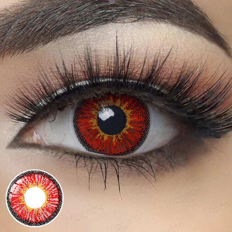 Halloween Cosplay Red Contact Lenses for Eyes Anime Kakashi Pupils Color Sasuke Sharingan contact lenses | Красота и здоровье