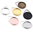 10 шт 20 мм Внутренний размер Посеребренная бронзовая черная позолота материал капля стиль ручной работы Кабошон базы камея база кулон