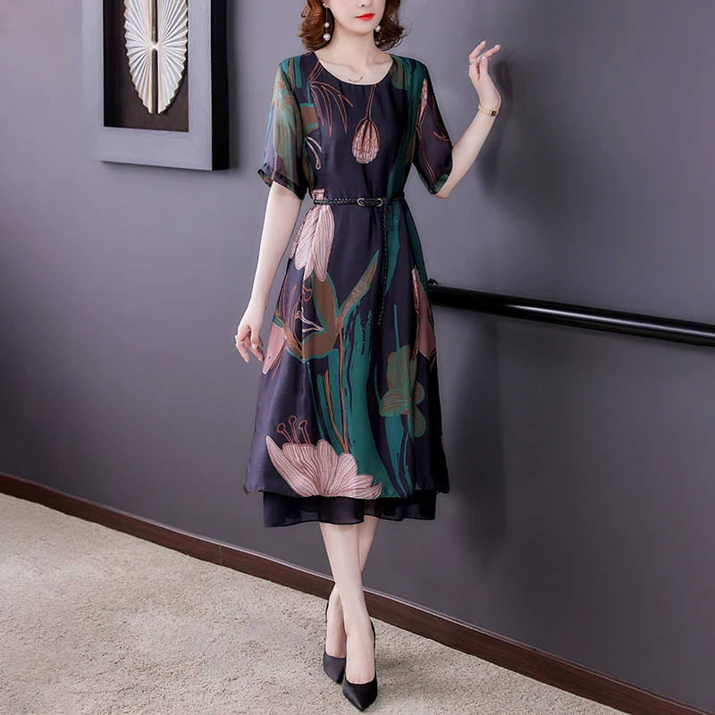 Женский Шифоновый Сарафан с цветочным принтом повседневное элегантное