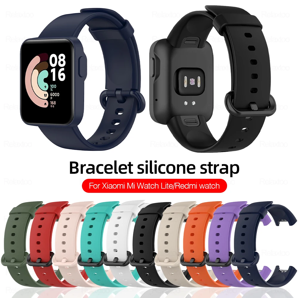 Силиконовый ремешок на запястье для Xiaomi Mi Watch Lite Red умный браслет Redmi кожаный